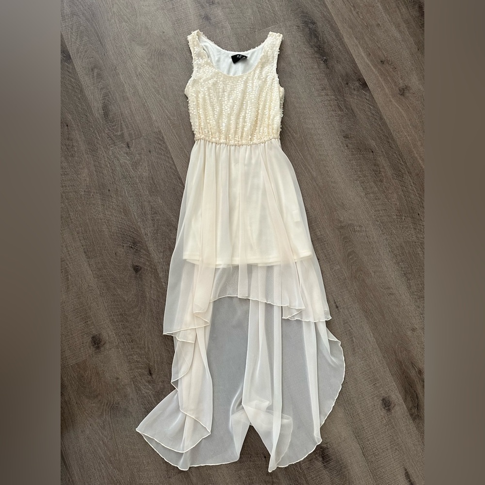 AX Paris Cream Sequined Dress Women’s Size 8